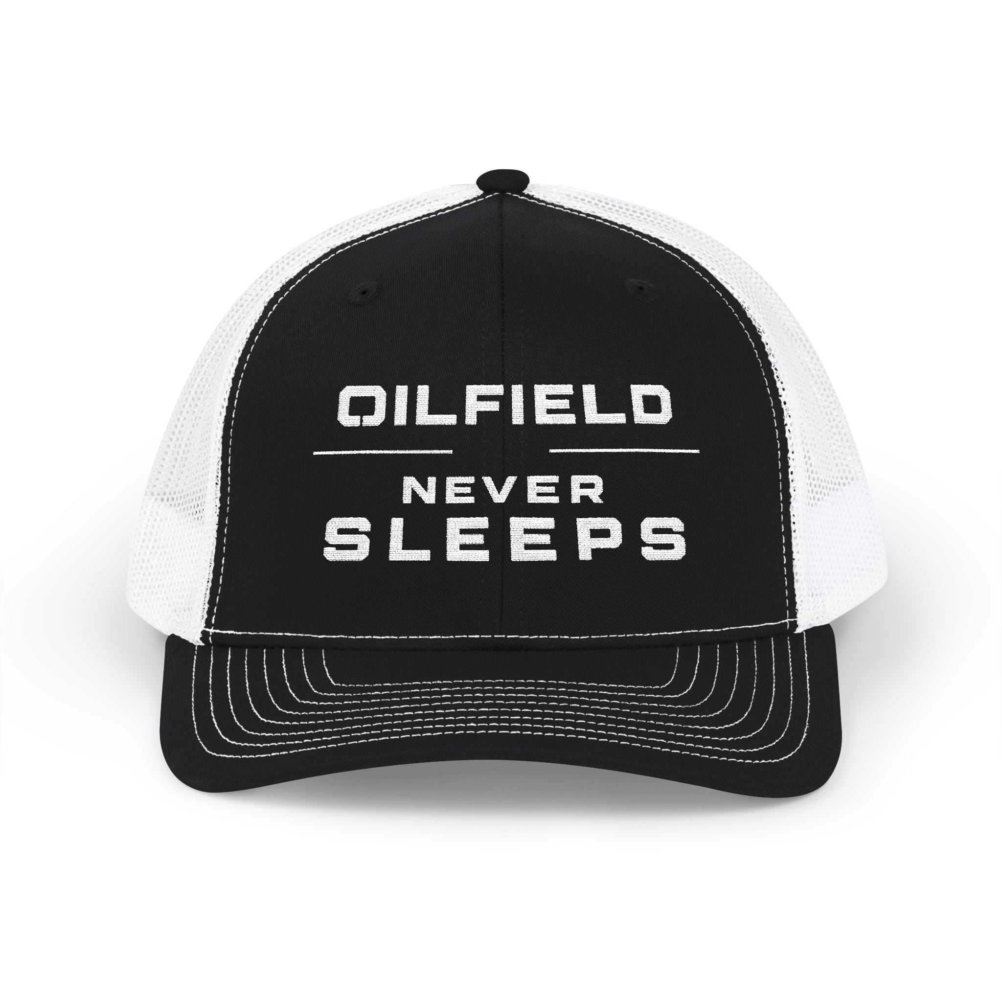 OILNIX Oilfield Never Sleeps Snapback Trucker Hat