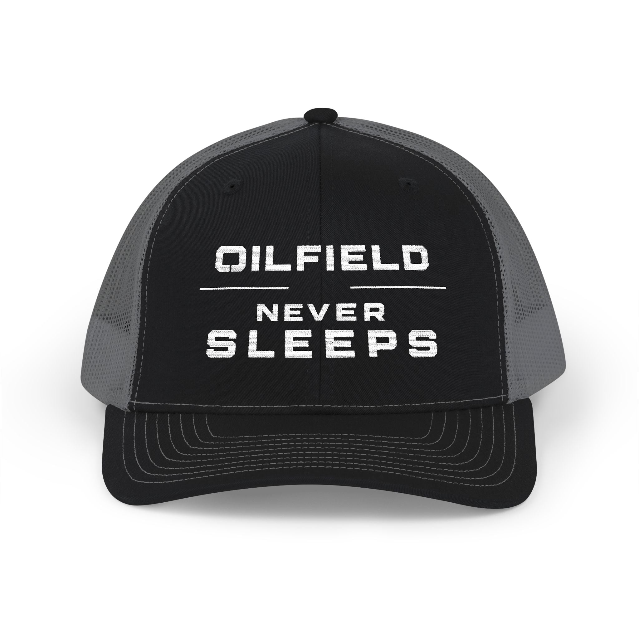 OILNIX Oilfield Never Sleeps Snapback Trucker Hat