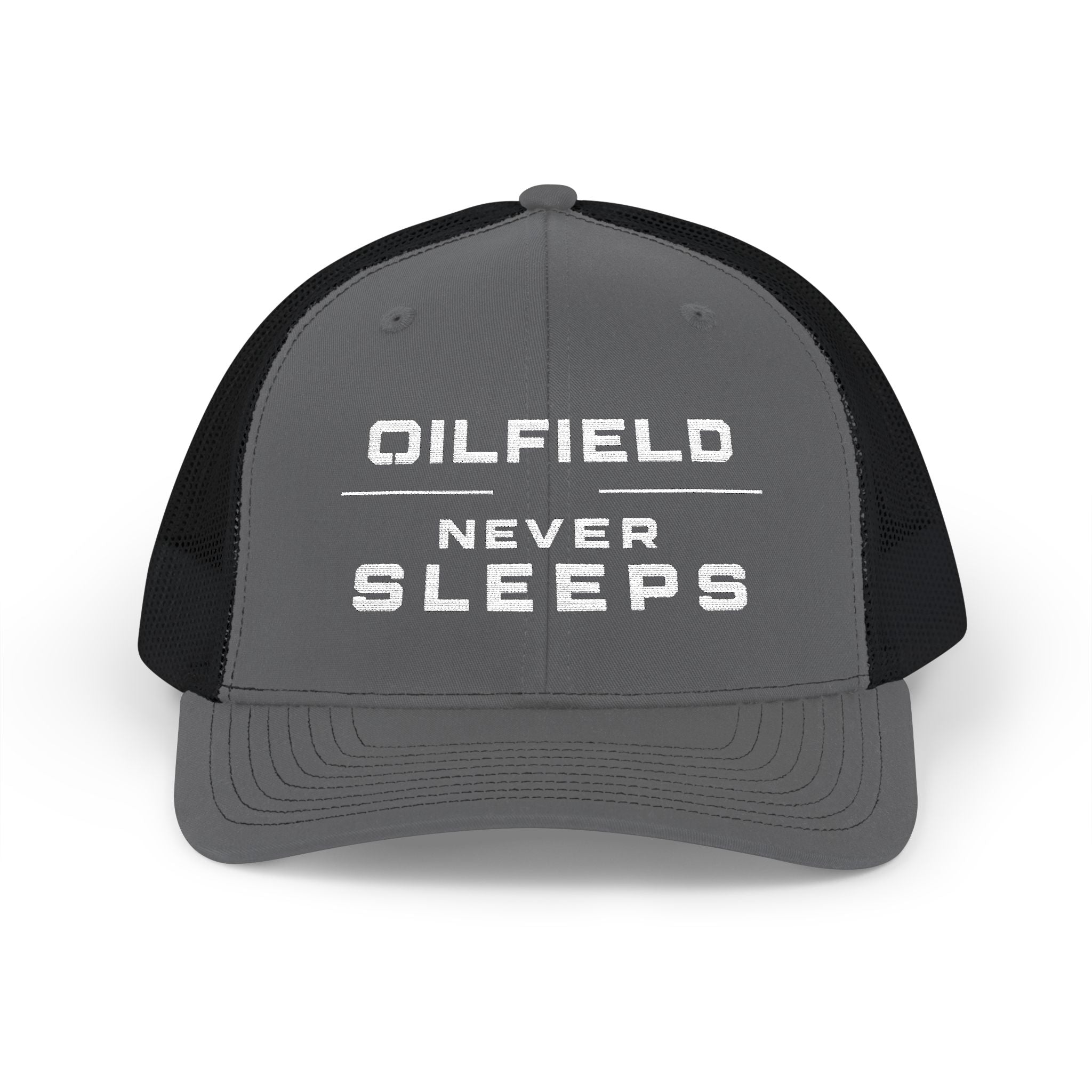 OILNIX Oilfield Never Sleeps Snapback Trucker Hat